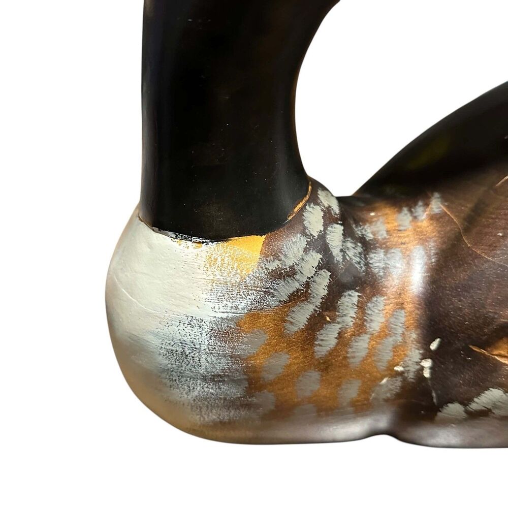 Vintage 1986 Hand Carved Wood Canada Goose Decoy 23in Preening Glass Eyes Large - Picture 6 of 15